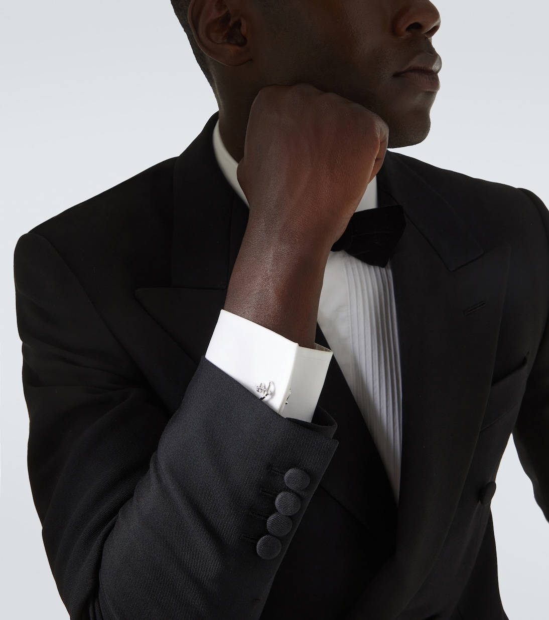 Gemelli Anchor in argento sterling rodiato | Mateo