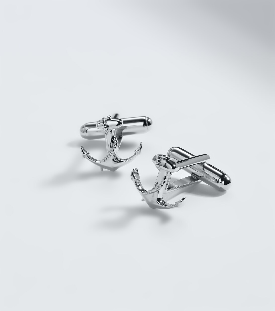 Gemelli Anchor in argento sterling rodiato | Mateo