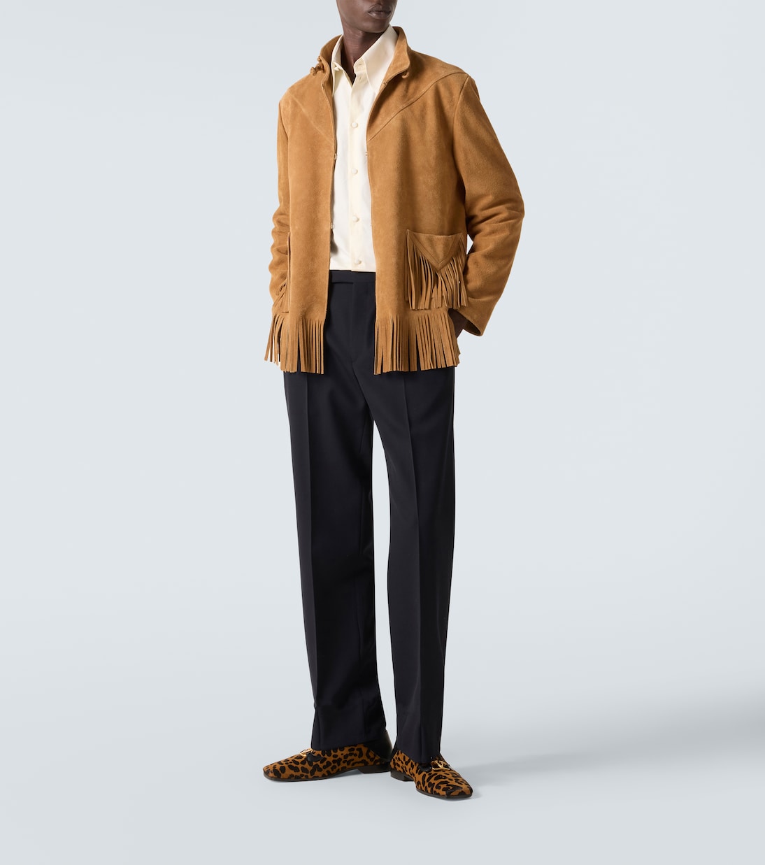 Babouche Fauve Éclat calf hair loafers | Valentino Garavani