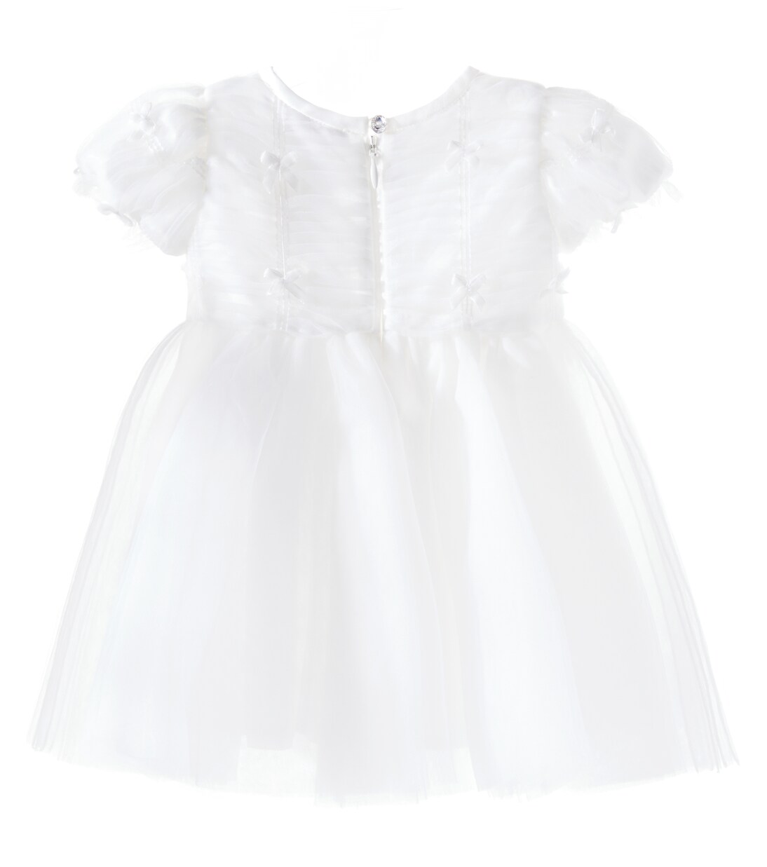 Baby bow-detail ruched tulle dress | Monnalisa