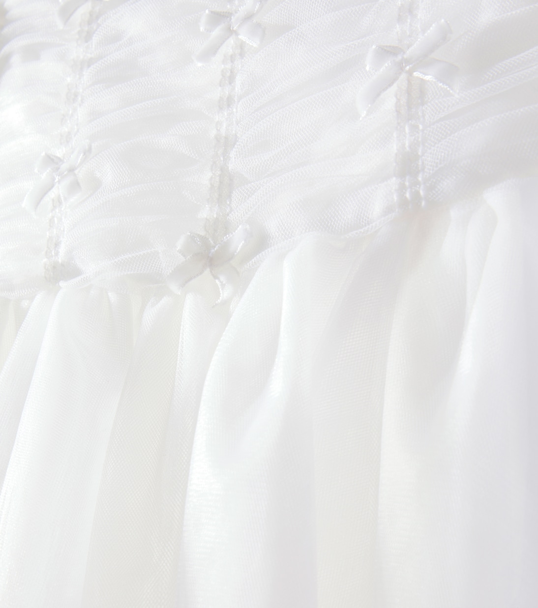 Baby bow-detail ruched tulle dress | Monnalisa