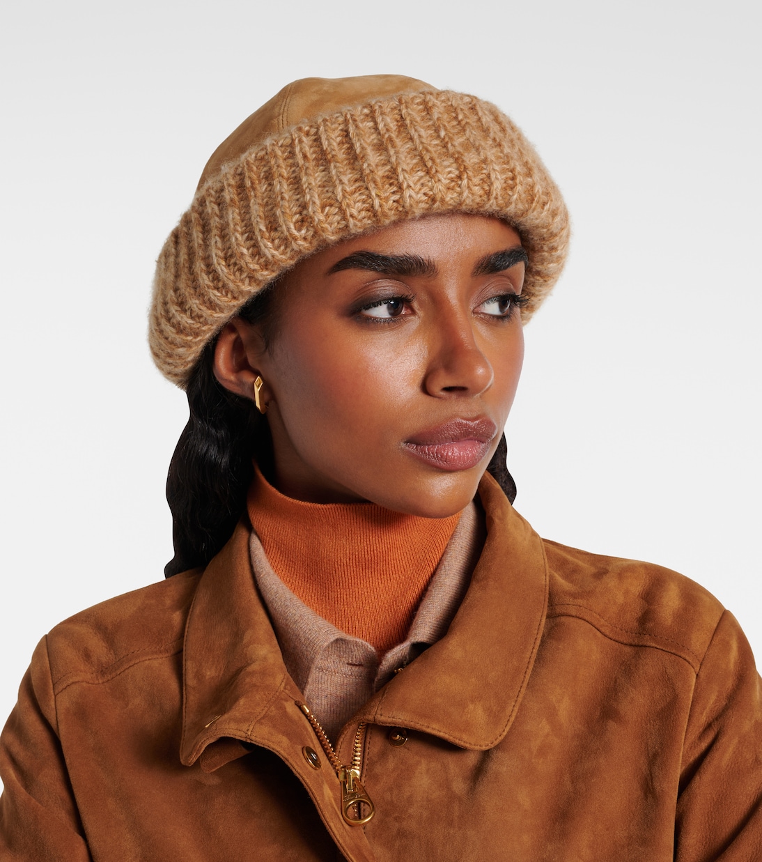 Mütze aus Veloursleder und Kaschmir | Loro Piana