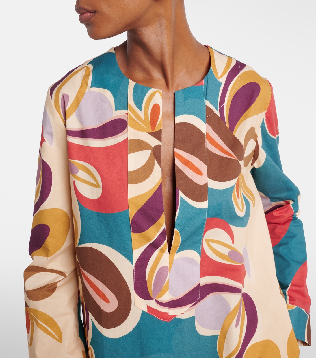 Printed cotton-blend kaftan | Adriana Degreas
