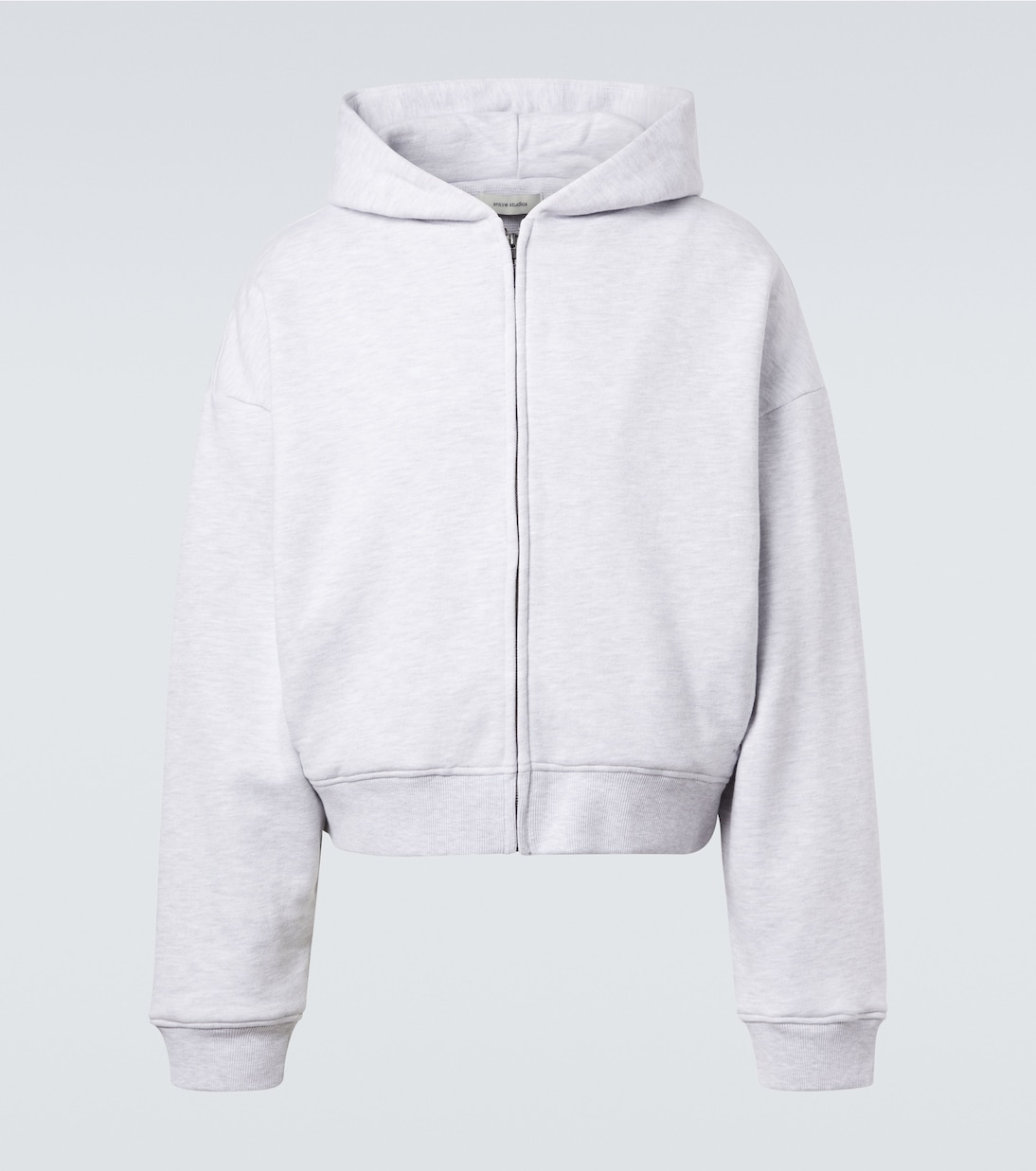 Felpa cropped in cotone con cappuccio e zip | Entire Studios