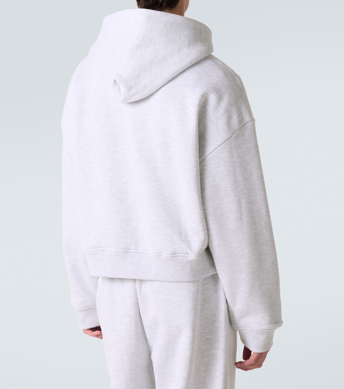 Felpa cropped in cotone con cappuccio e zip | Entire Studios