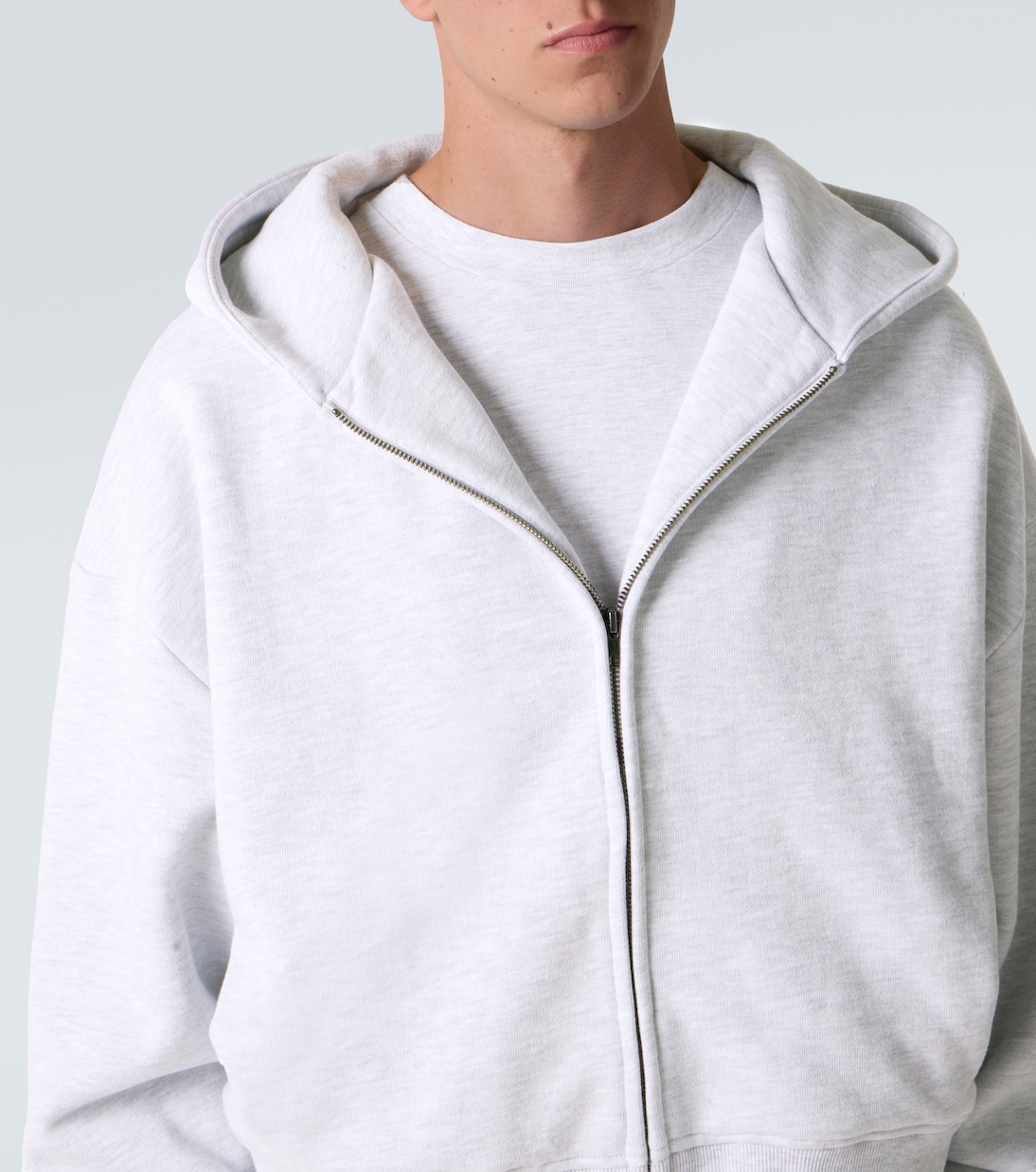 Felpa cropped in cotone con cappuccio e zip | Entire Studios