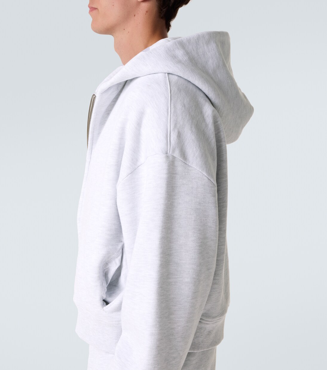 Felpa cropped in cotone con cappuccio e zip | Entire Studios