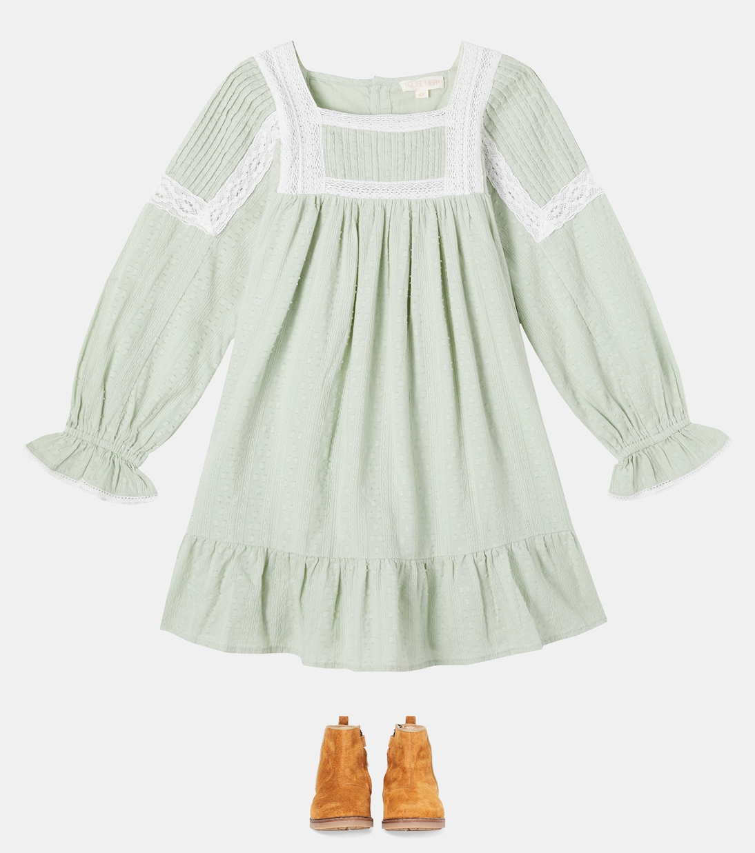 Abito Laureline in cotone con pizzo | Louise Misha