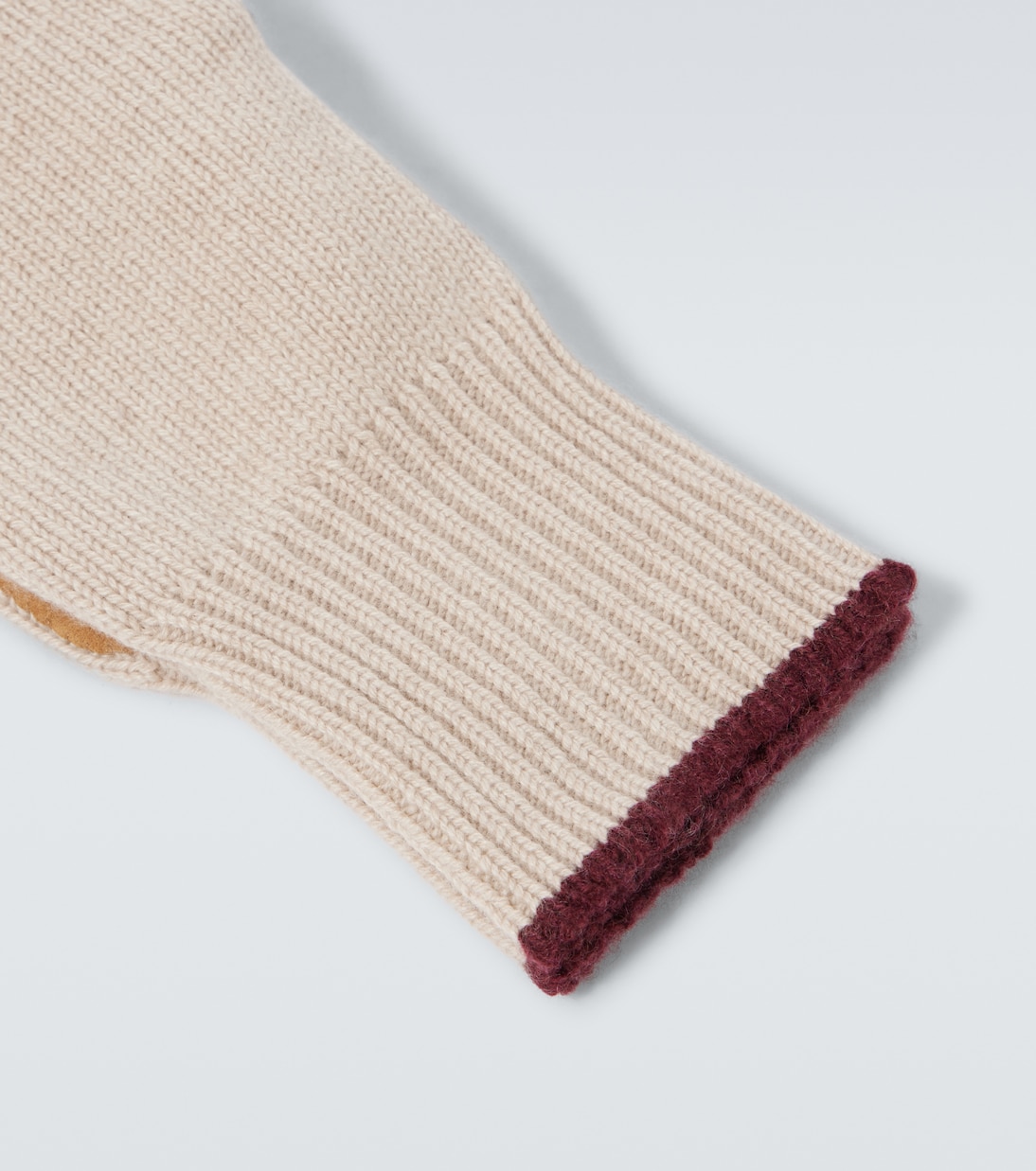 Handschuhe aus Kaschmir mit Veloursleder | Brunello Cucinelli