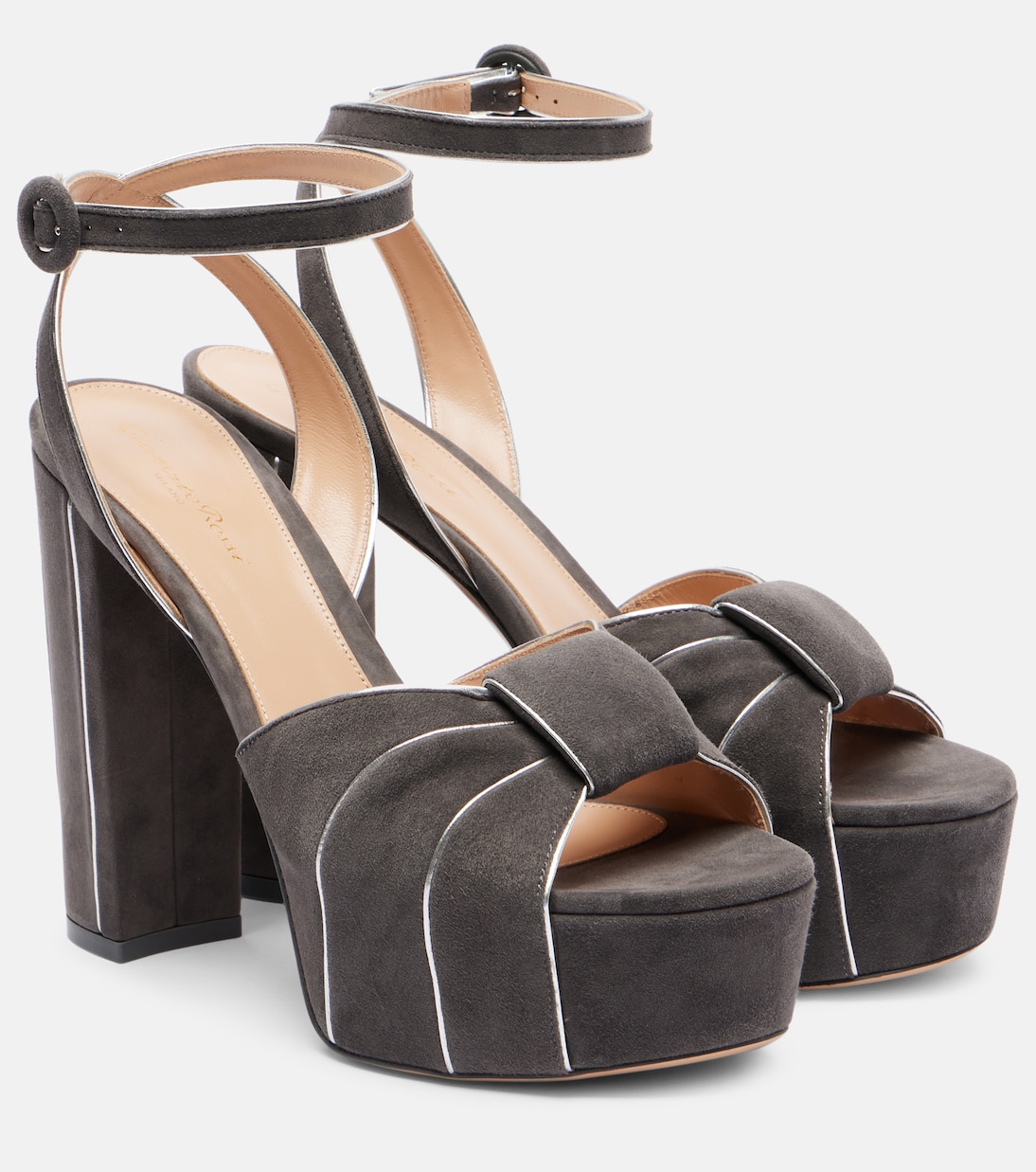Plateausandalen 125 aus Veloursleder | Gianvito Rossi