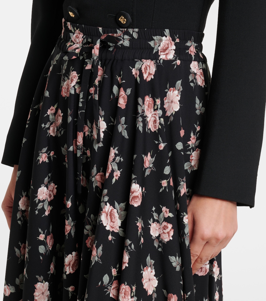 Floral silk-blend charmeuse maxi skirt | Dolce&Gabbana