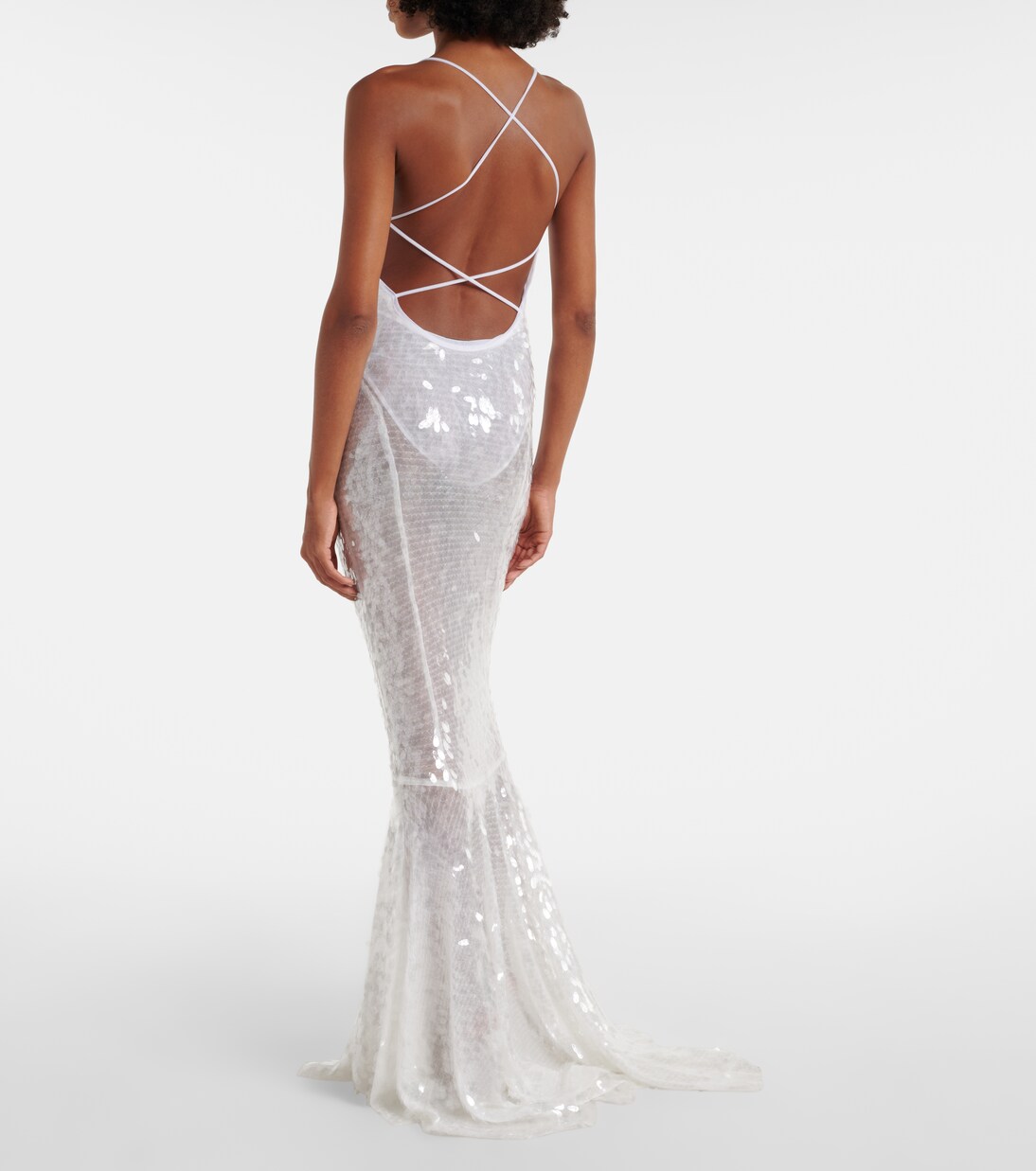 Sequined open-back gown | Norma Kamali
