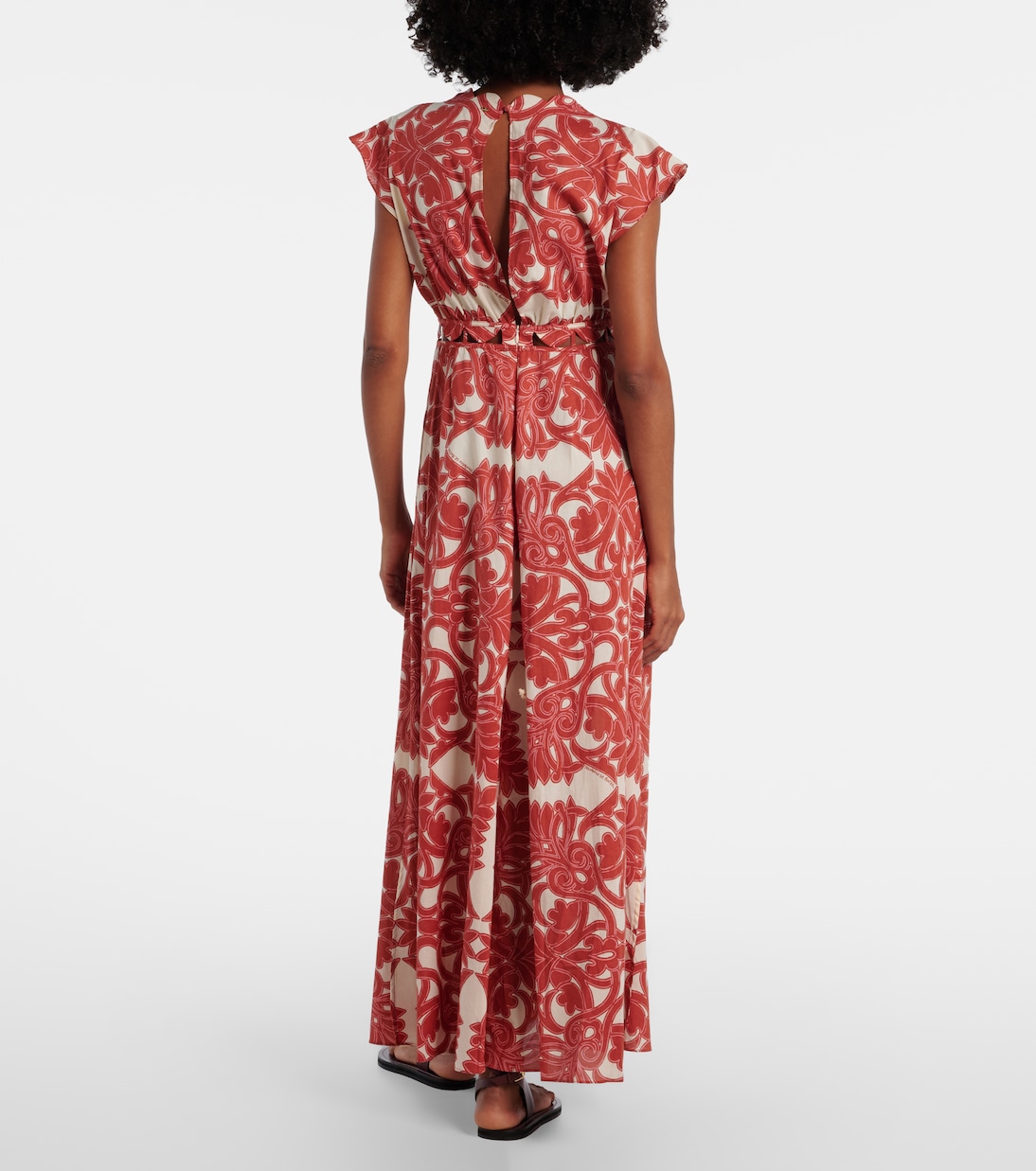 Robe longue Noreen imprimée en coton | Poupette St Barth