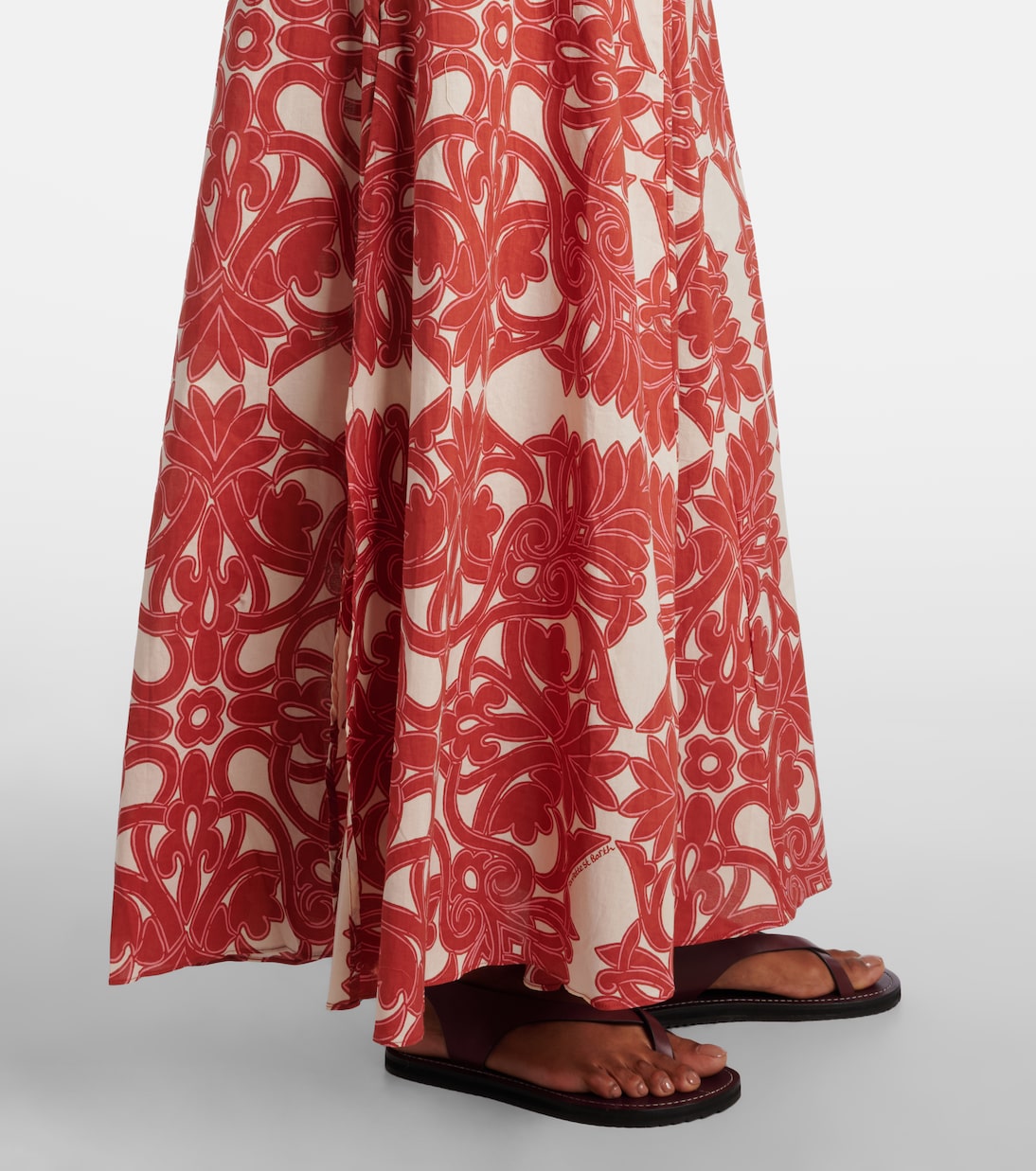 Robe longue Noreen imprimée en coton | Poupette St Barth