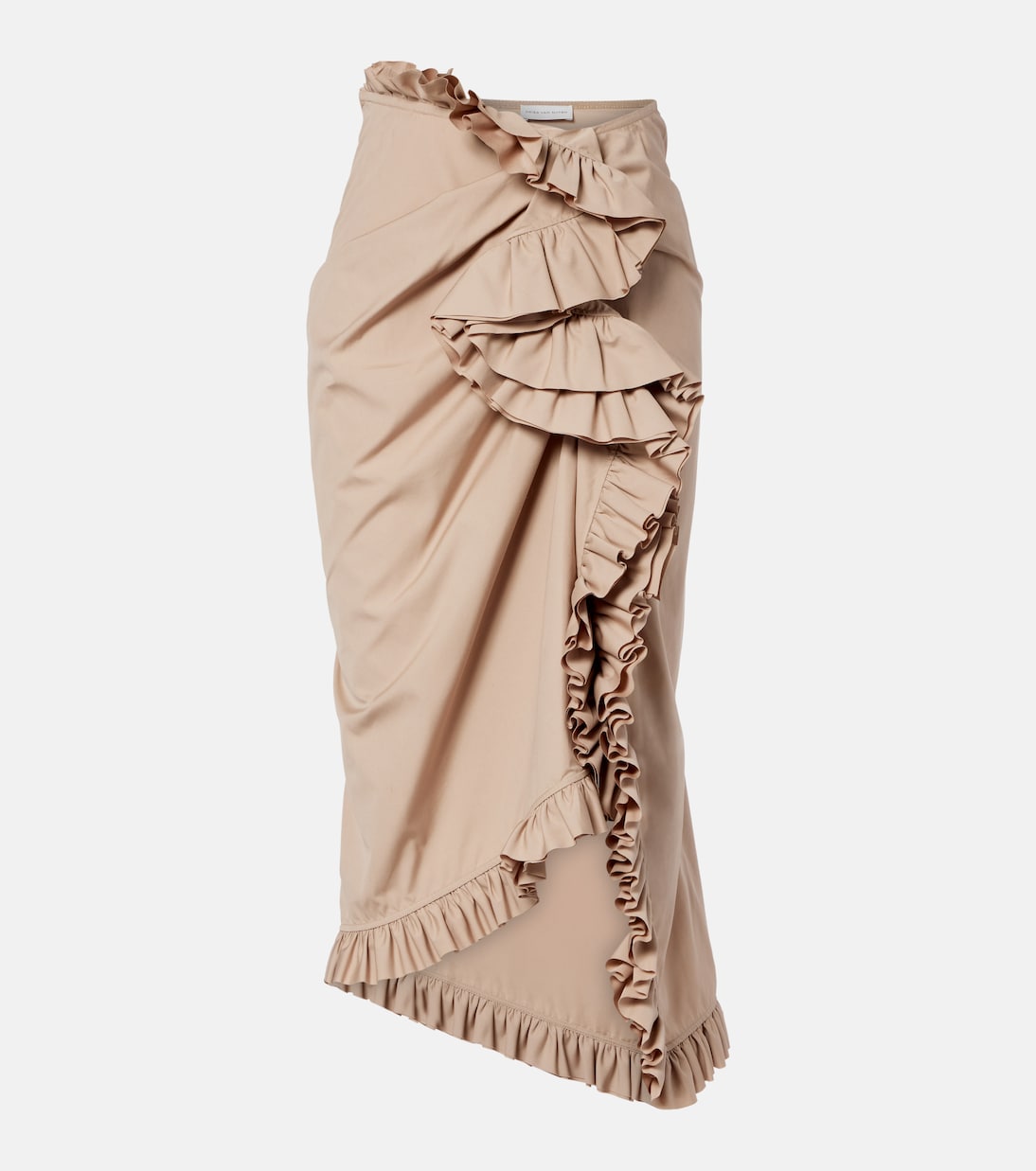 Falda midi drapeada con volantes | Dries Van Noten