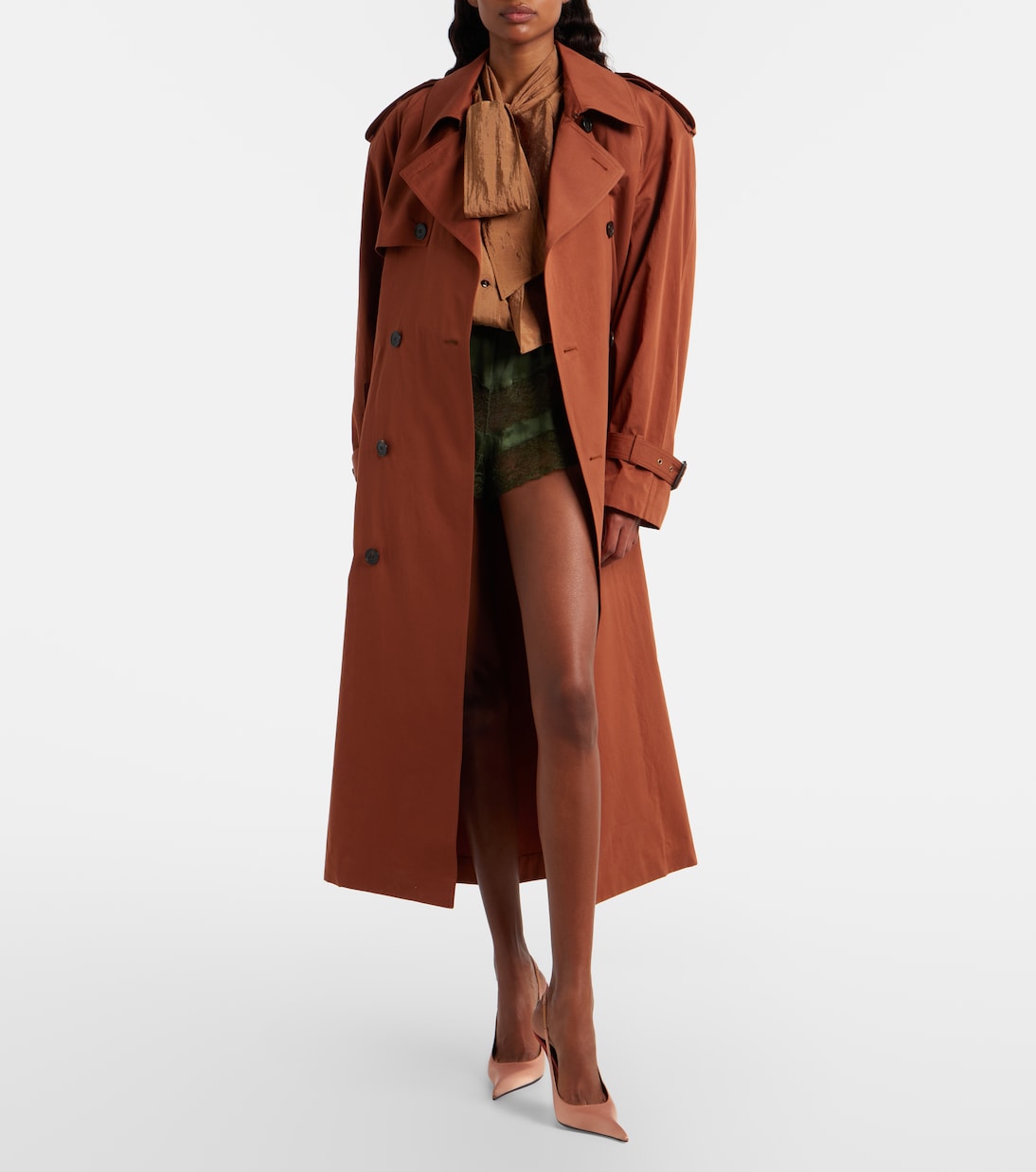 Oversize-Trenchcoat aus Baumwolle und Seide | Saint Laurent
