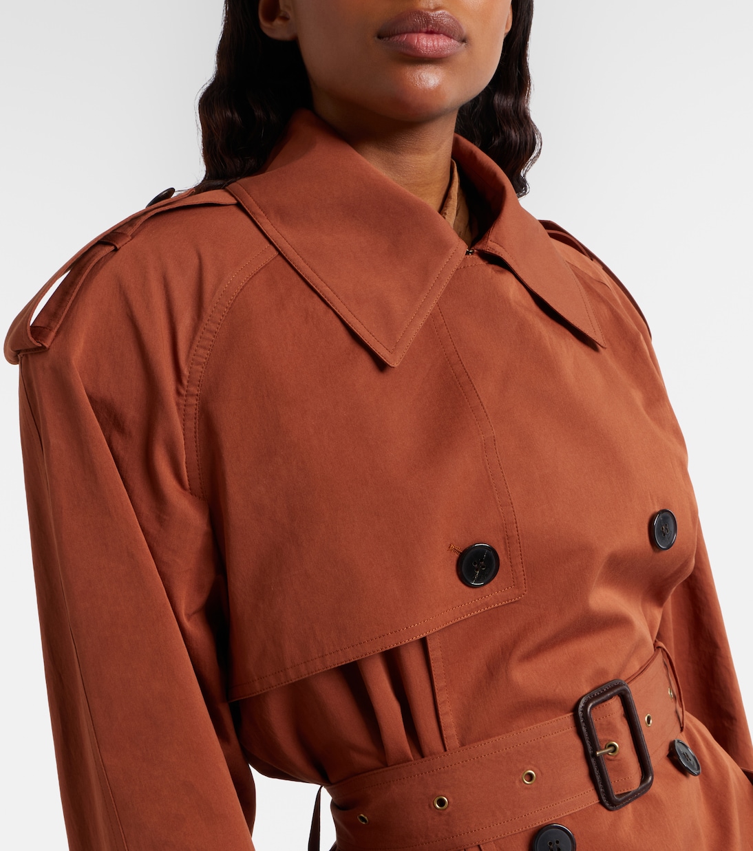 Oversize-Trenchcoat aus Baumwolle und Seide | Saint Laurent