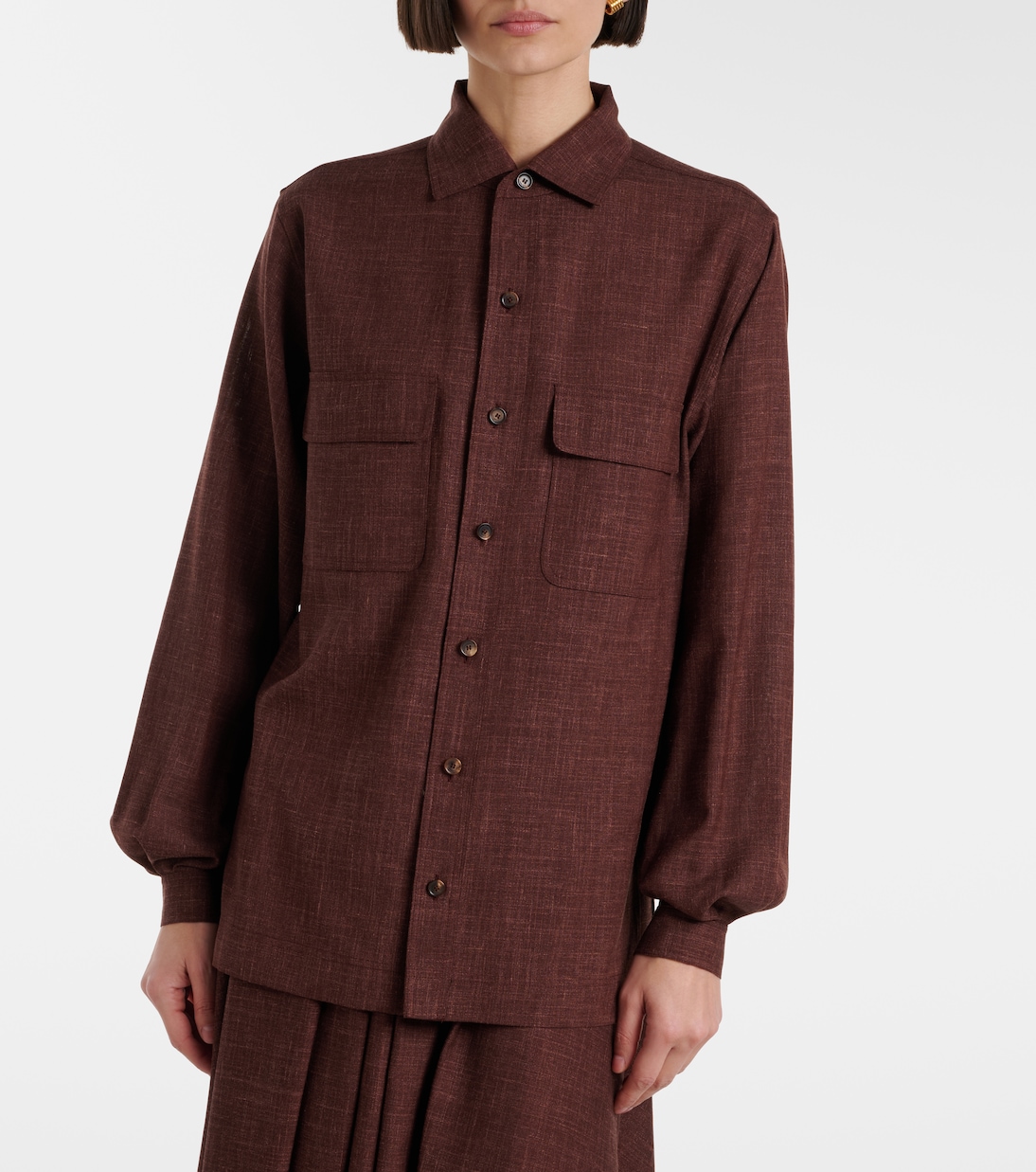 Ida wool, silk, and linen shirt | Loro Piana