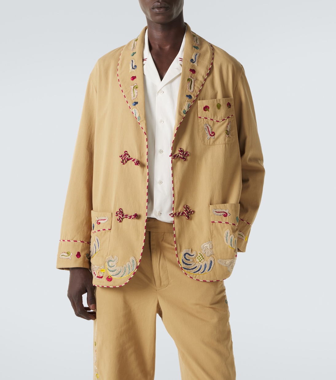 Feather Runner embroidered cotton jacket | Bode