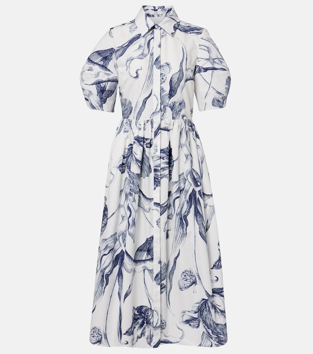 Floral cotton poplin shirt dress | Erdem