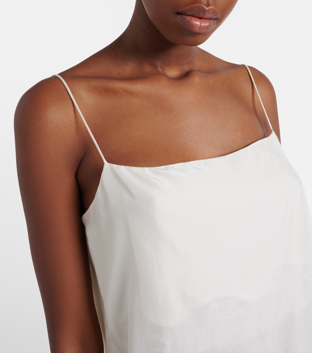 Playful Volumes lace-trimmed silk top | Dorothee Schumacher