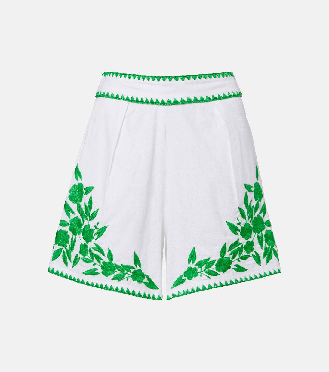 Shorts in cotone e lino con ricamo | Juliet Dunn