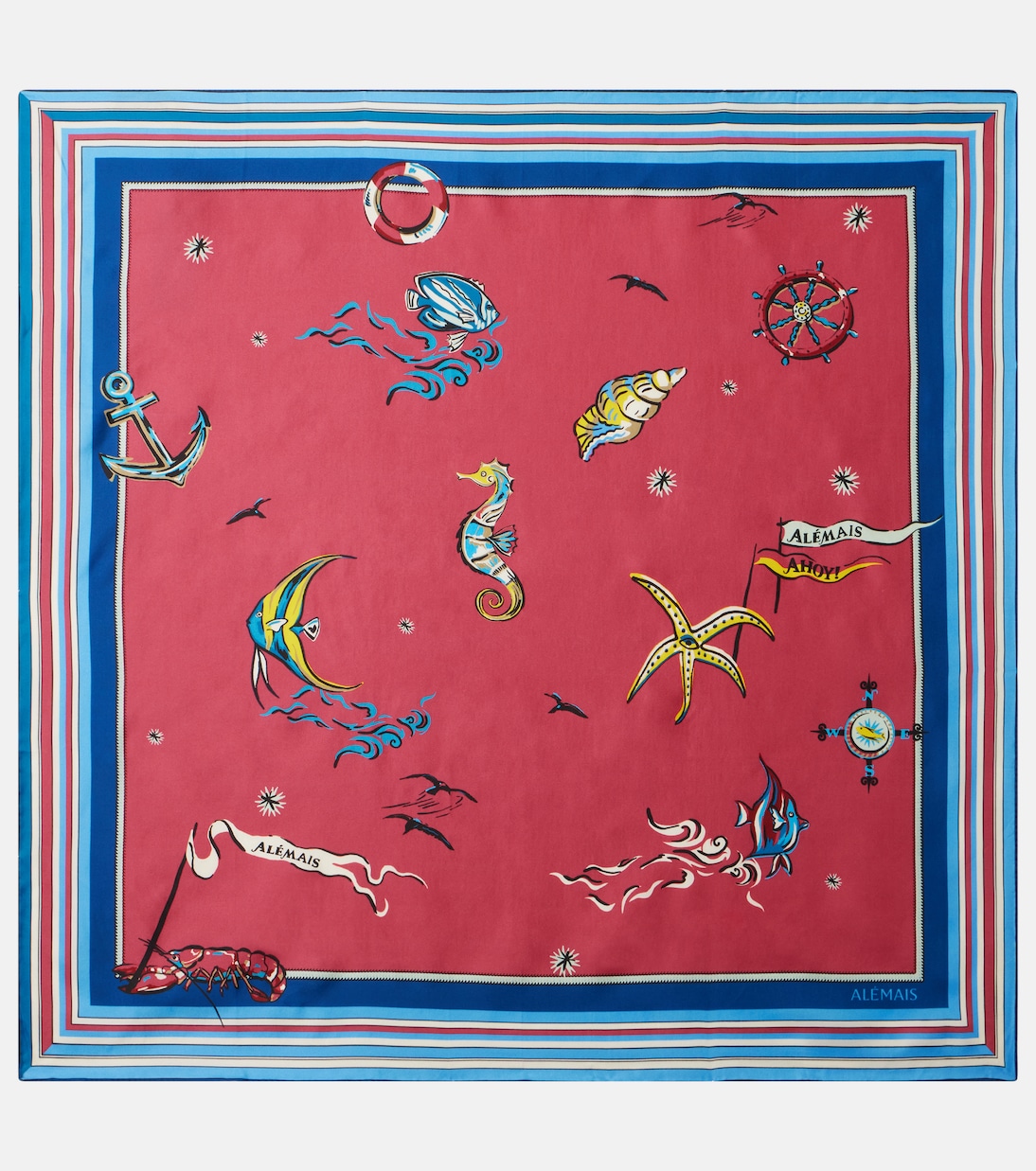 Printed silk twill scarf | Alémais