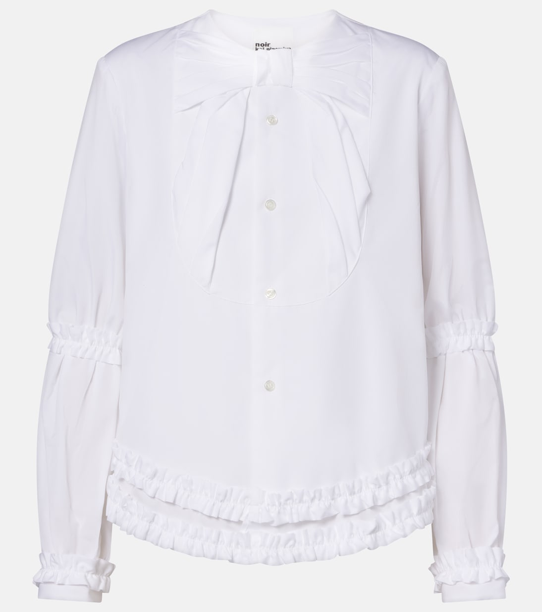 Bow-detail ruffled cotton poplin shirt | Noir Kei Ninomiya