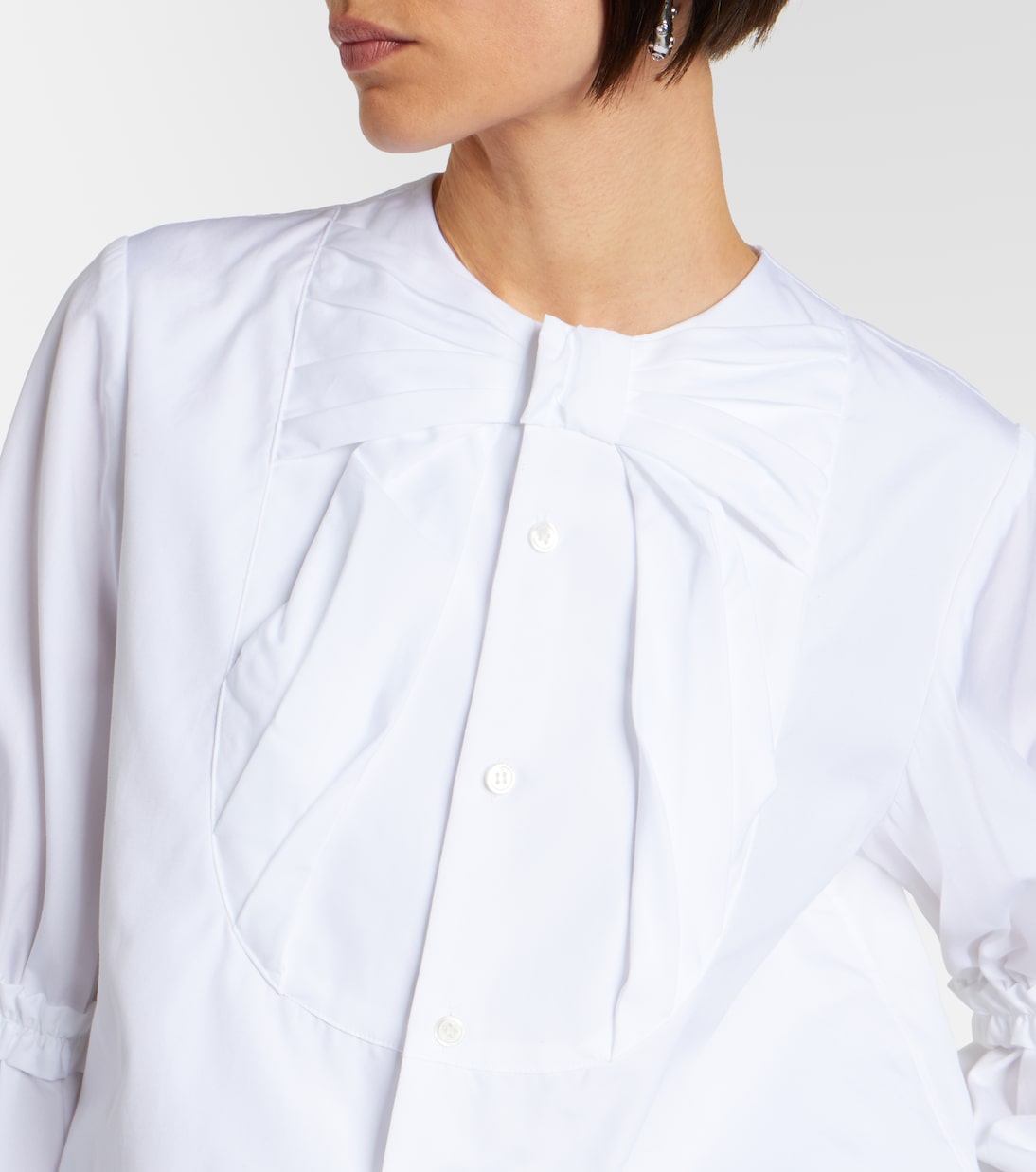 Bow-detail ruffled cotton poplin shirt | Noir Kei Ninomiya