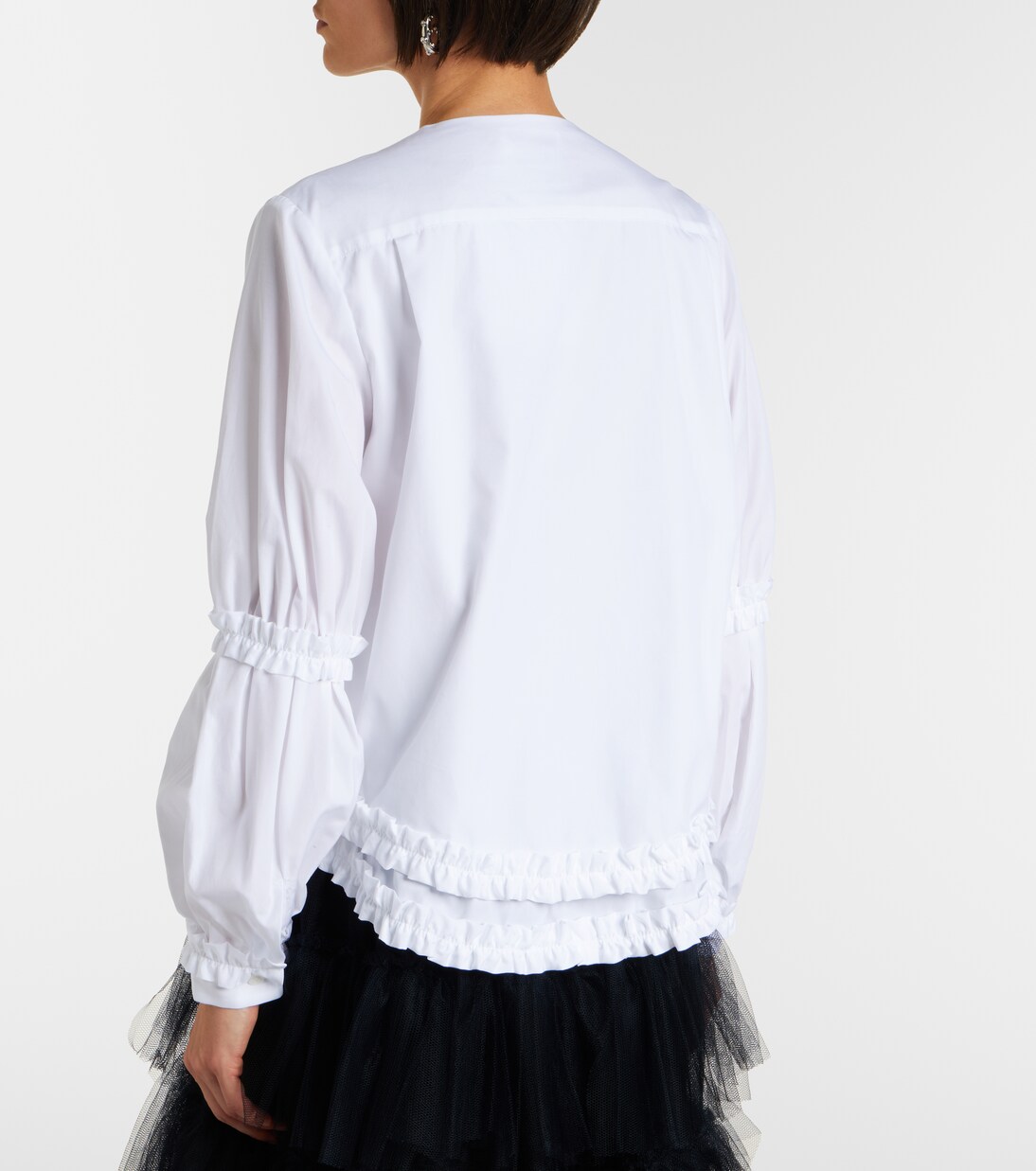 Bow-detail ruffled cotton poplin shirt | Noir Kei Ninomiya