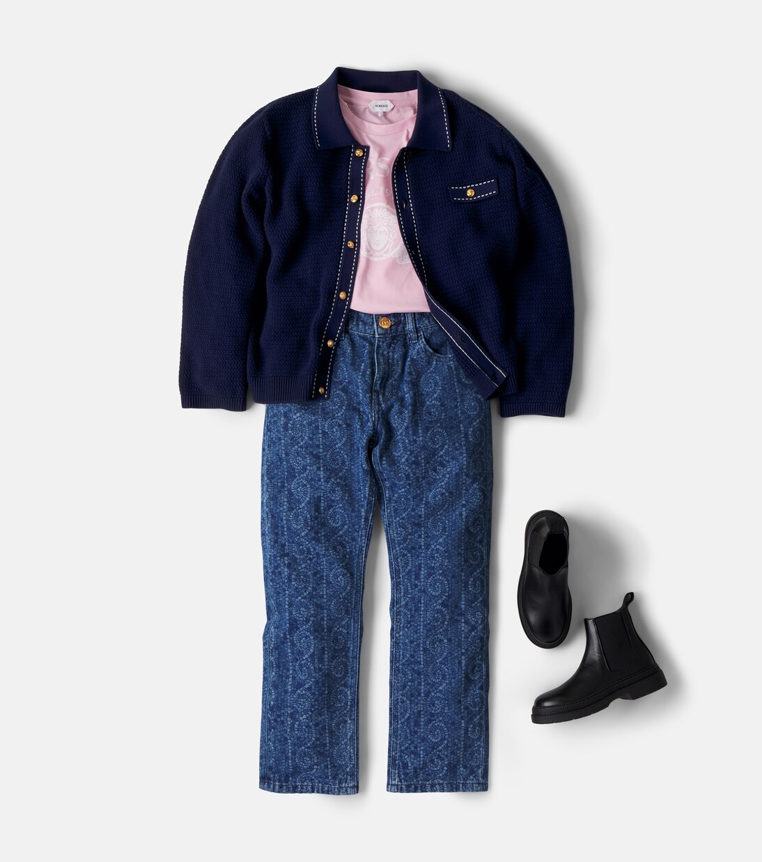Printed straight jeans | Versace Kids