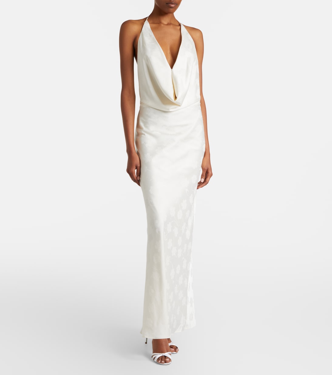Bedrucktes Maxikleid aus Satin | Rotate
