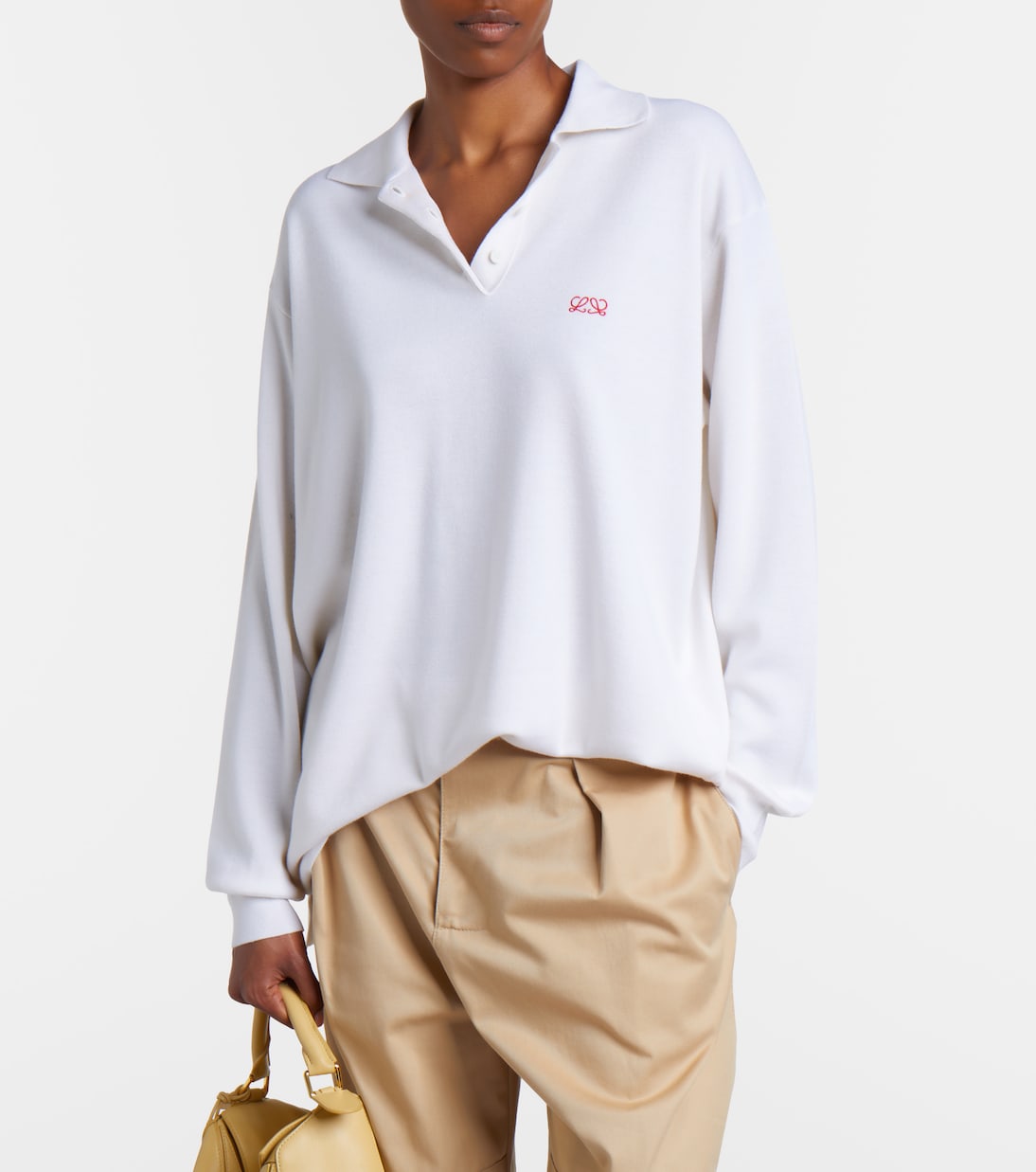 Double L cashmere blend polo sweater | Loewe