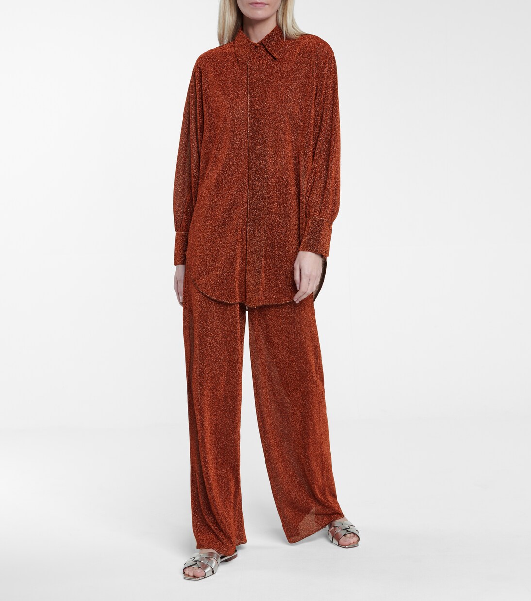 Weite High-Rise-Hose Lumière | Oséree