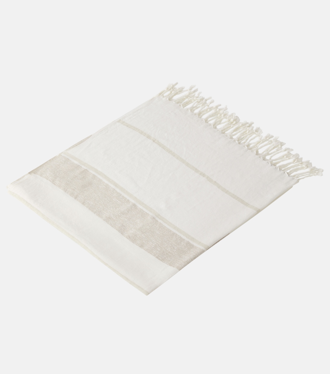 Striped linen-blend blanket | Brunello Cucinelli