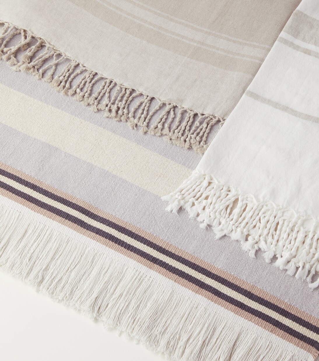Striped linen-blend blanket | Brunello Cucinelli