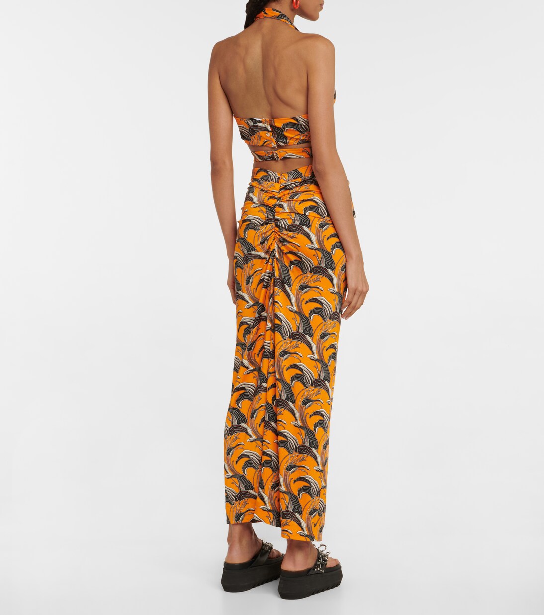 Tie-detail printed midi skirt | Rabanne
