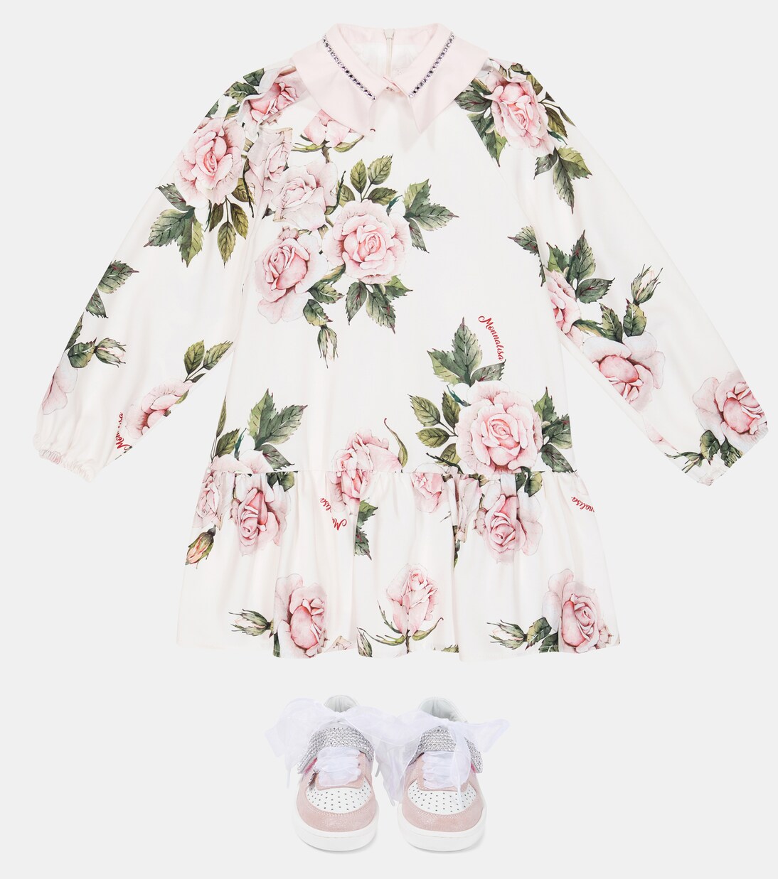 Robe à fleurs et ornements | Monnalisa