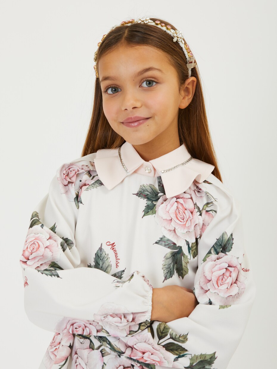 Robe à fleurs et ornements | Monnalisa