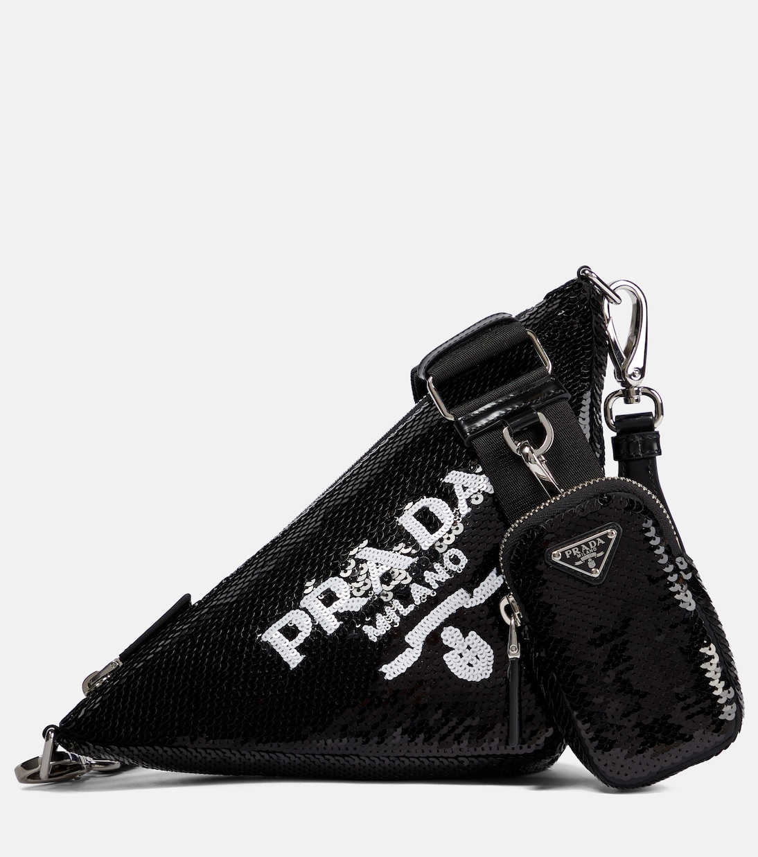 Borsa a spalla con paillettes | Prada