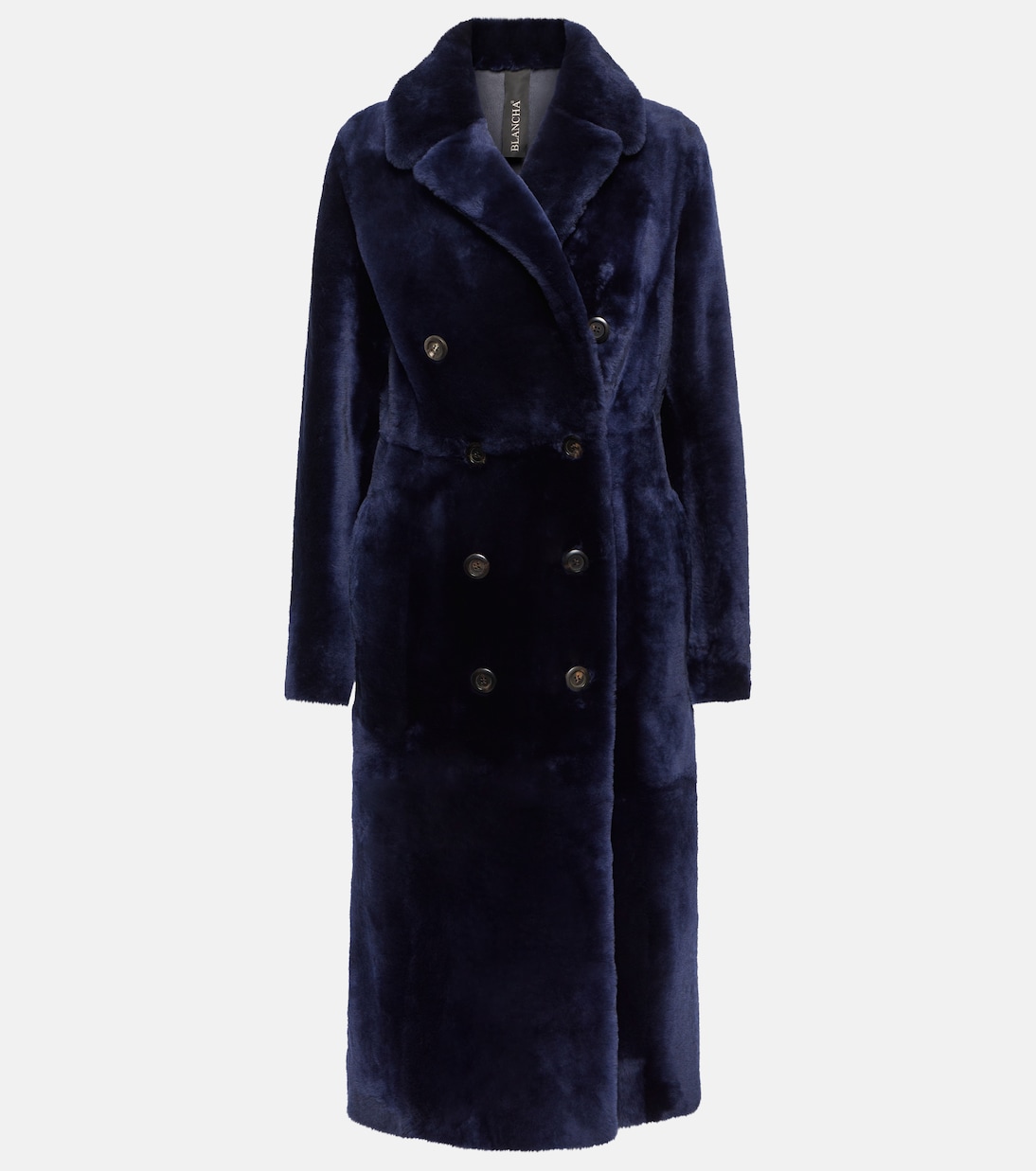 Double-breasted shearling coat  | Blancha