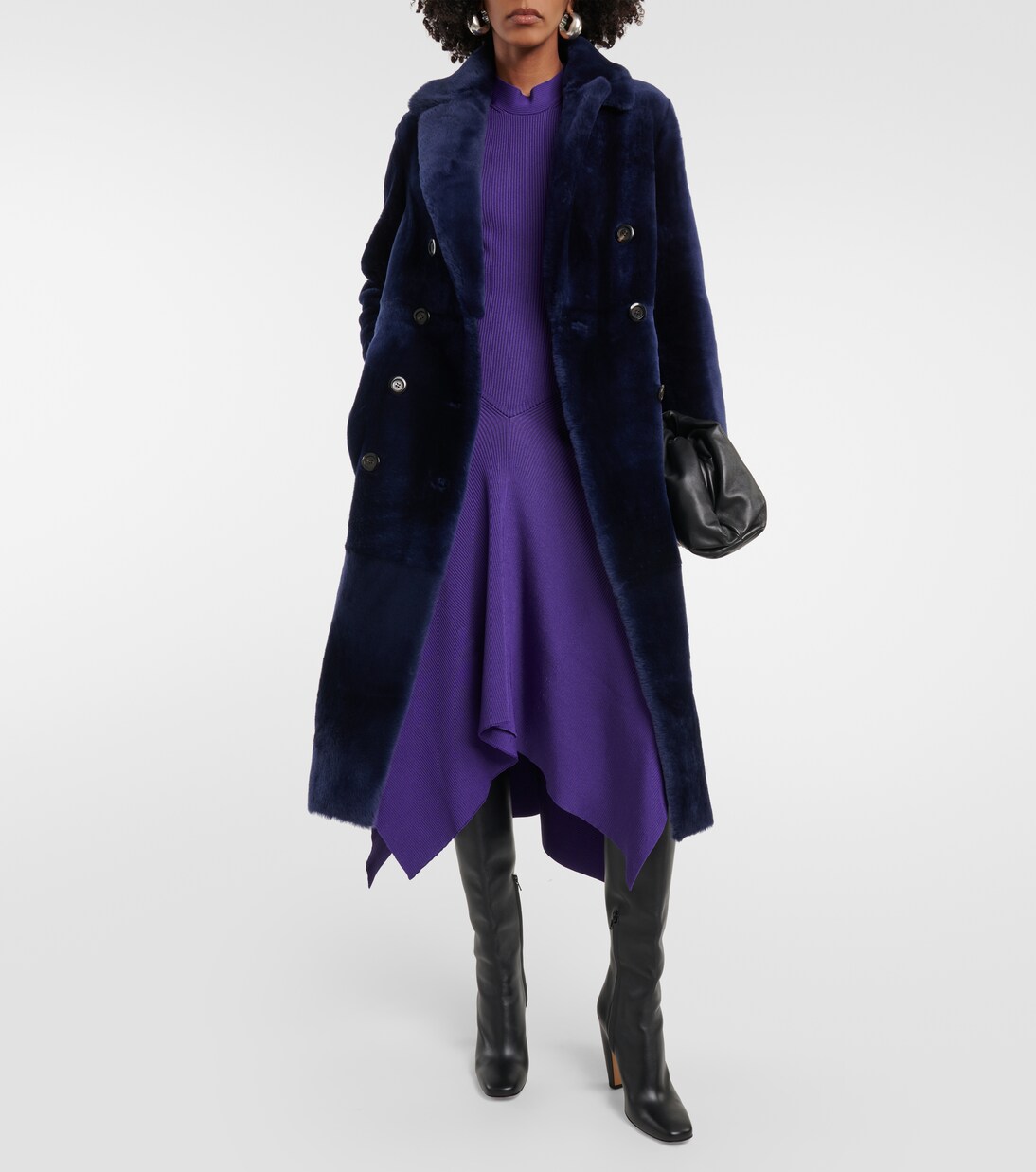 Double-breasted shearling coat  | Blancha