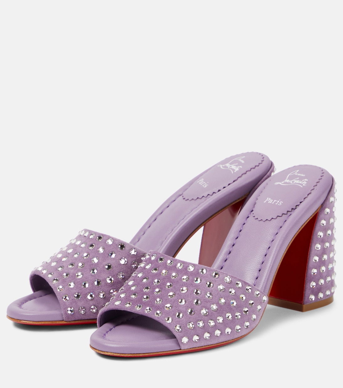 Mules Jane en daim à ornements | Christian Louboutin