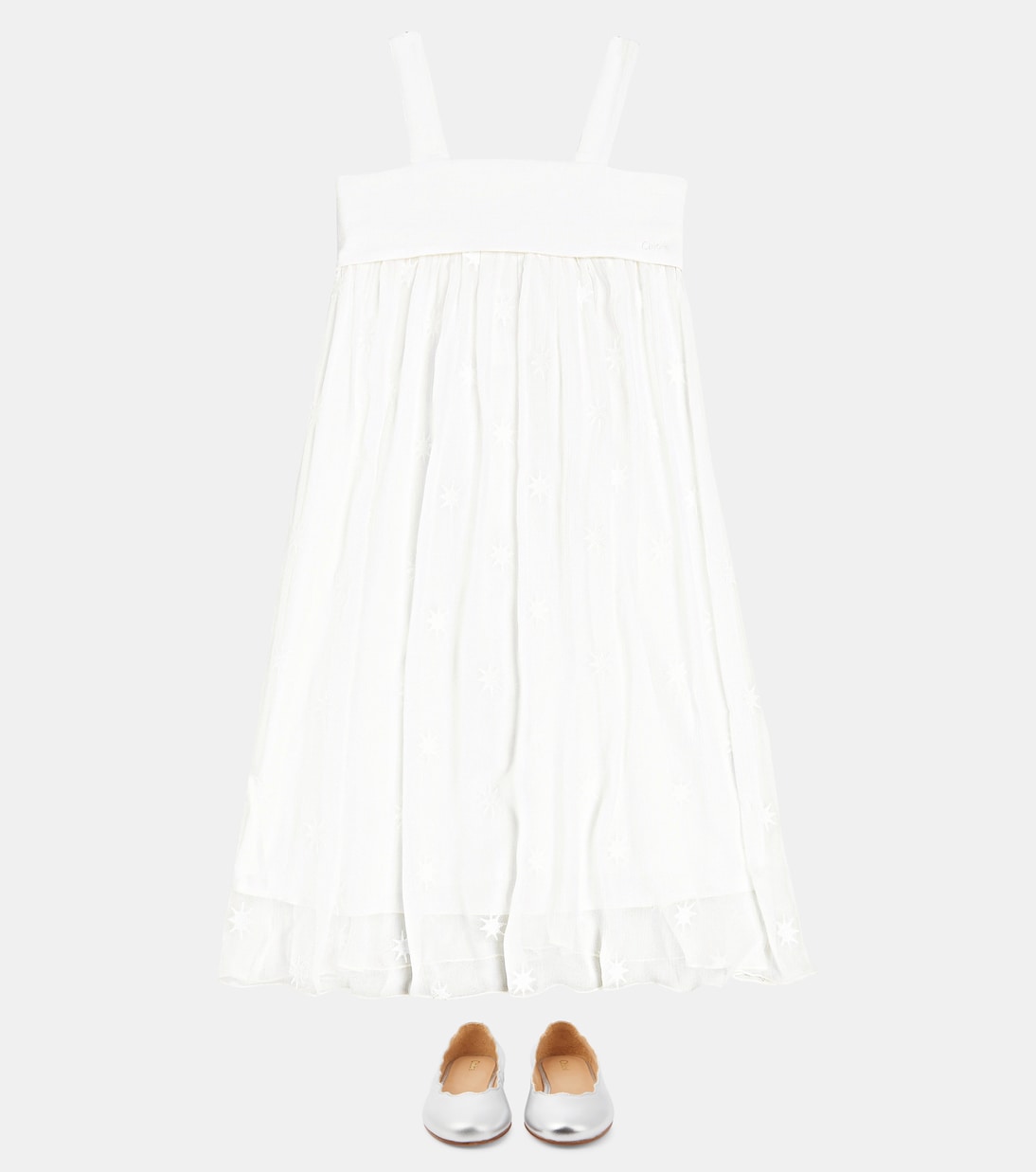 Embroidered silk dress | Chloé Kids