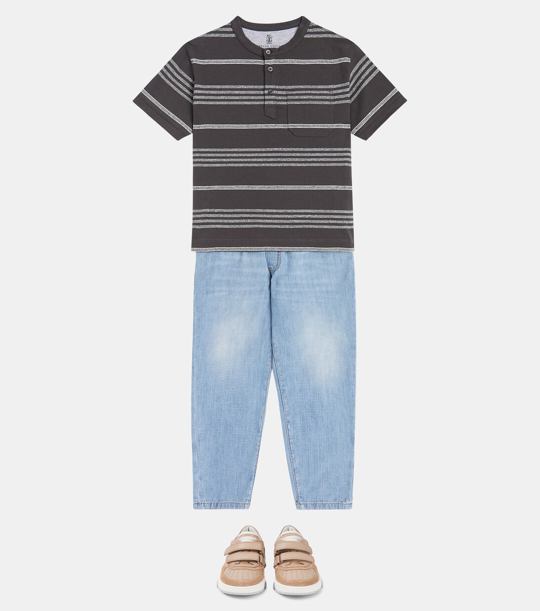 T-Shirt aus Baumwoll-Jersey | Brunello Cucinelli Kids