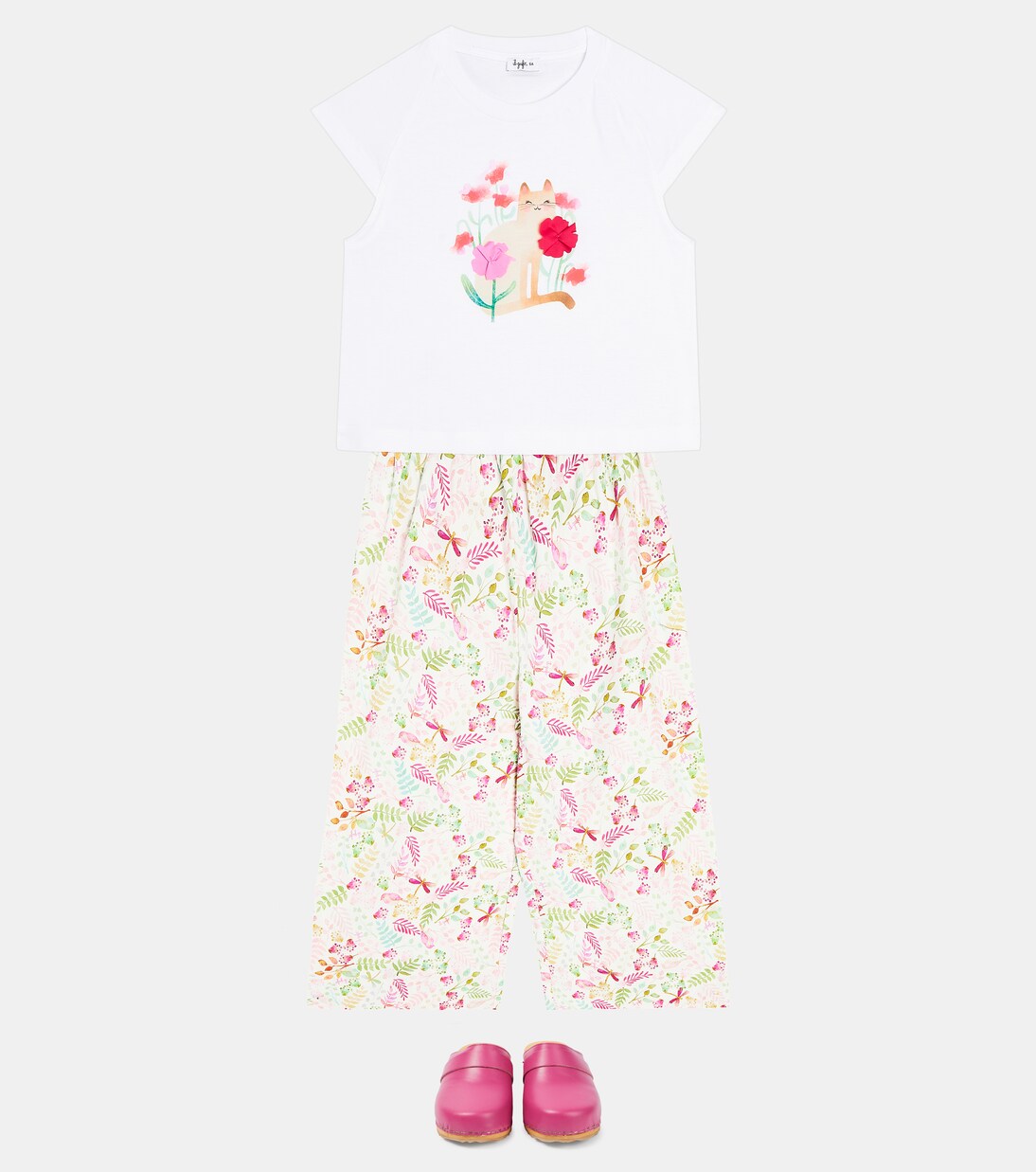 Floral cotton jersey T-shirt | Il Gufo