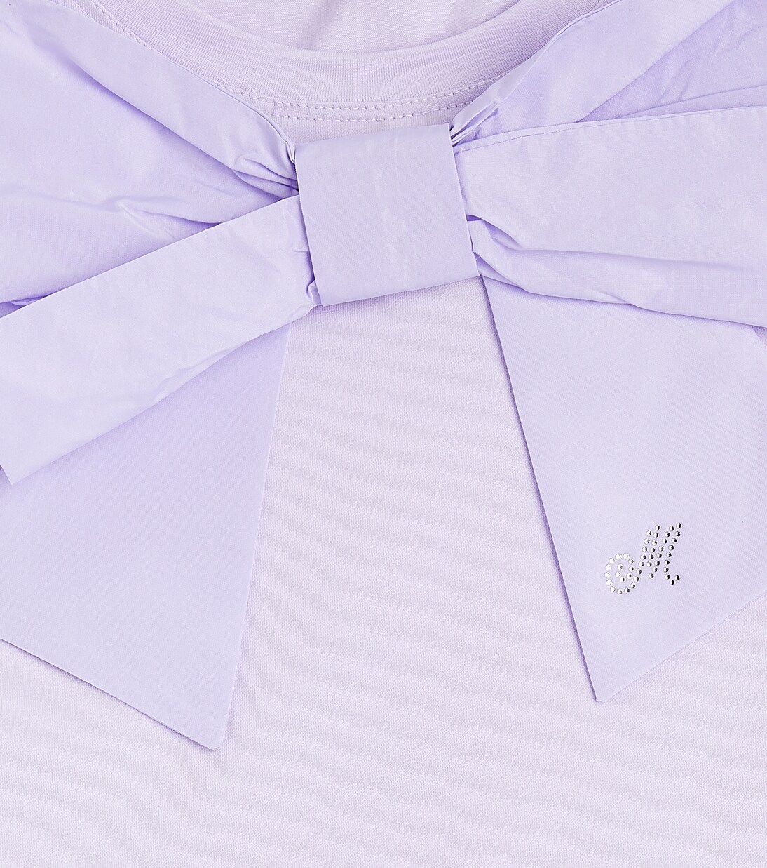 Bow-detail cotton-blend top | Monnalisa