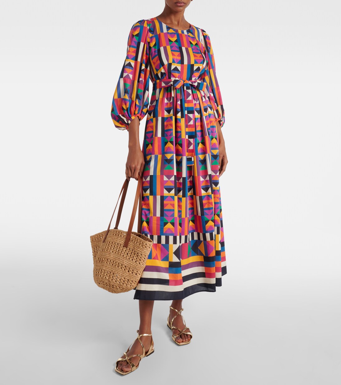 Midikleid Multiple aus Baumwolle und Seide | Eres