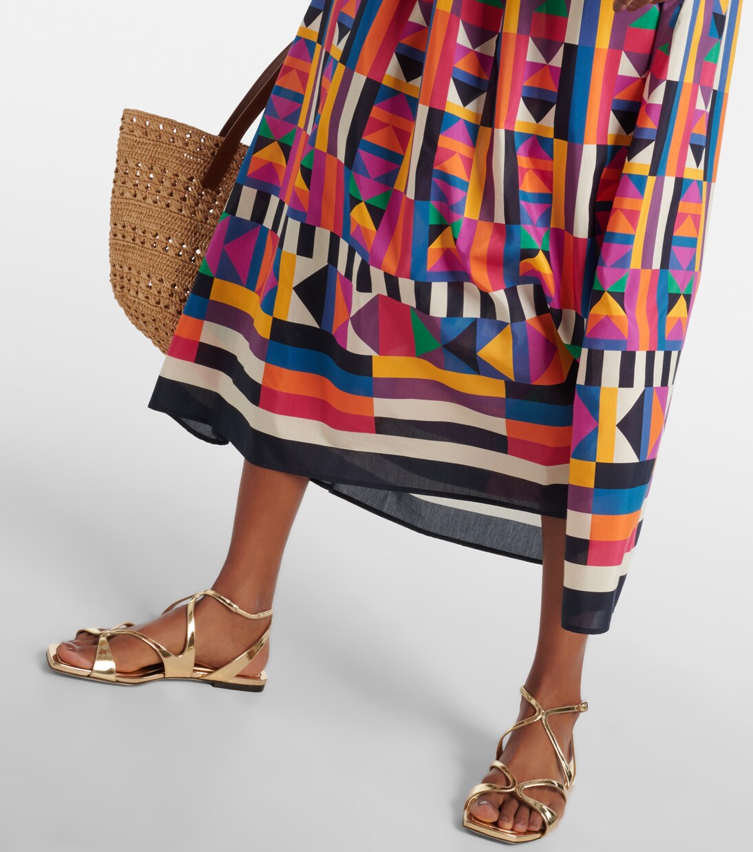 Midikleid Multiple aus Baumwolle und Seide | Eres