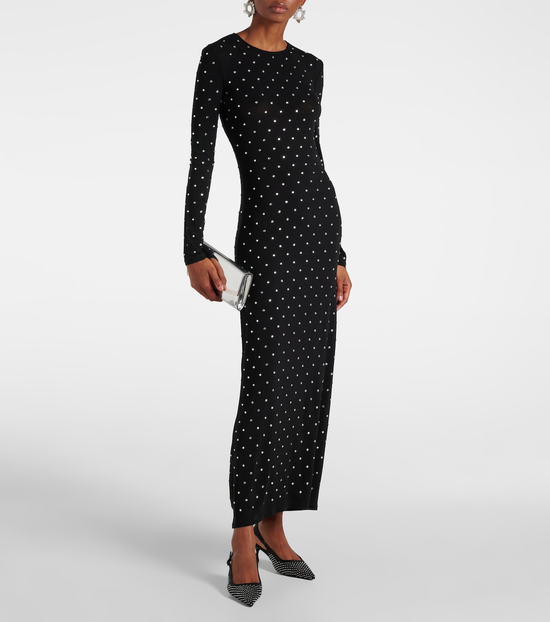 Slingback-Pumps Amel 50 aus Mesh mit Kristallen | Jimmy Choo